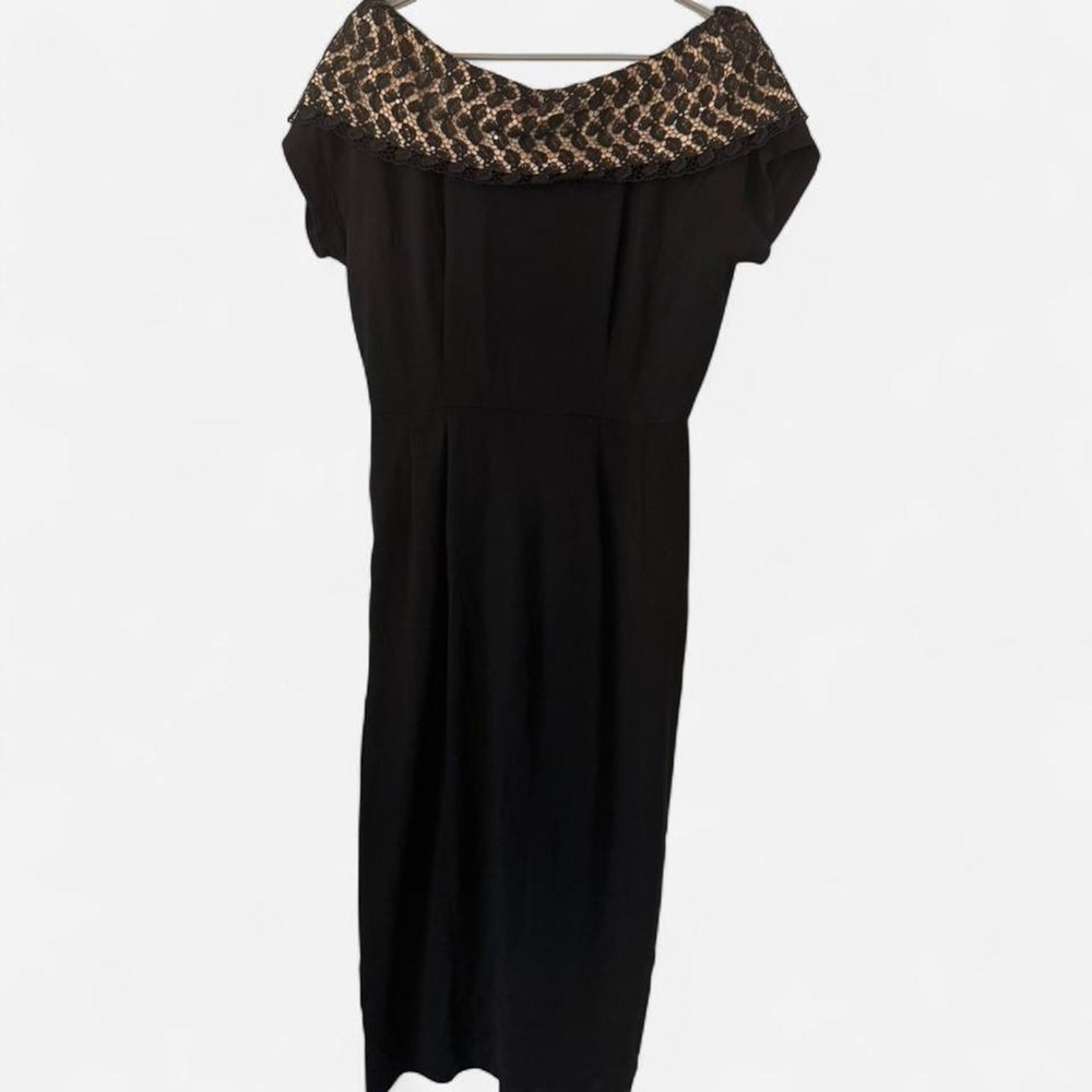 Vintage 1950's Bombshell off the shoulder pencil dress